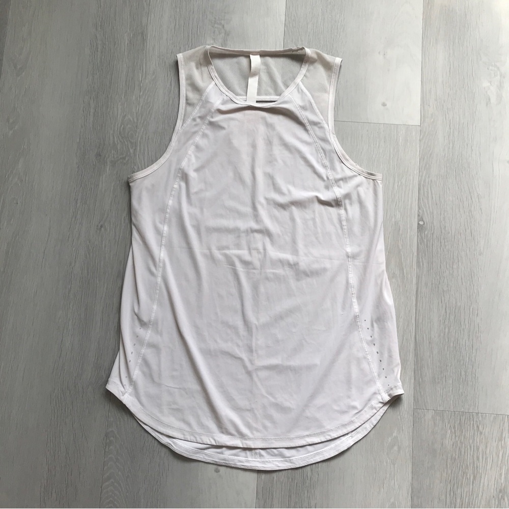 LULULEMON WHITE TANK TOP KEYHOLE BACK WOMENS 4